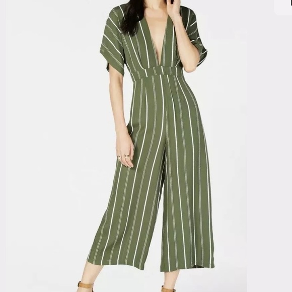 Sage Pants - SAGE THE LABEL Striped Cropped Jumpsuit Large NWT